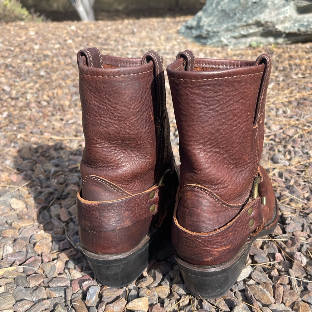 Frye Classic Harness Brown Leather Western Women’s Boots 6.5 Neoprene SoleTech - Picture 10 of 12
